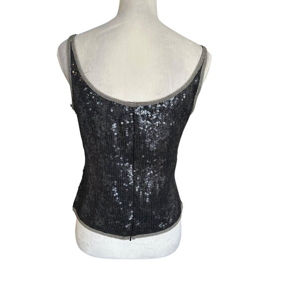 Scala 100% Silk Y2K 2000 beaded and sequined New Year’s Eve tank Size M Vintage - Picture 4 of 10